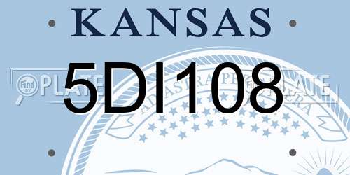 5DI108 Kansas License Plate