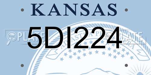 5DI224 Kansas License Plate