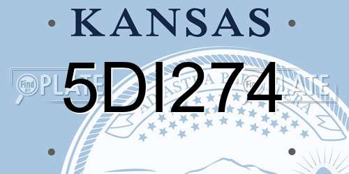 5DI274 Kansas License Plate
