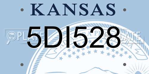5DI528 Kansas License Plate