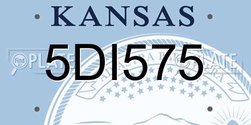 5DI575 Kansas License Plate