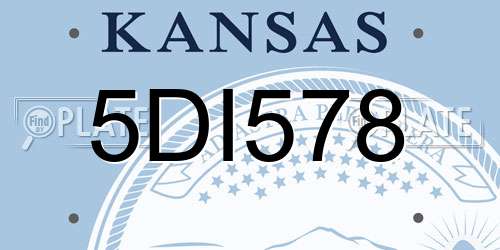 5DI578 Kansas License Plate