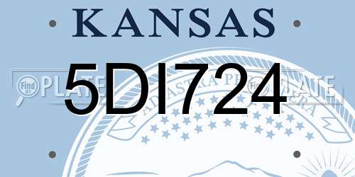 5DI724 Kansas License Plate