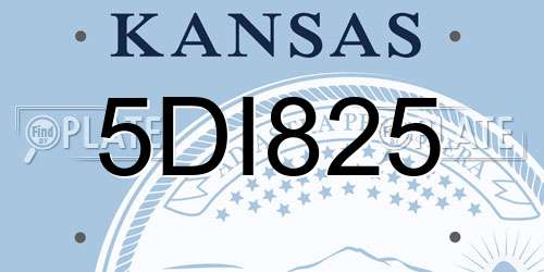 5DI825 Kansas License Plate