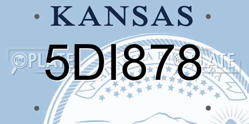 5DI878 Kansas License Plate