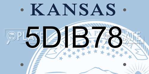 5DIB78 Kansas License Plate