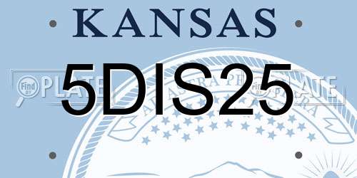 5DIS25 Kansas License Plate