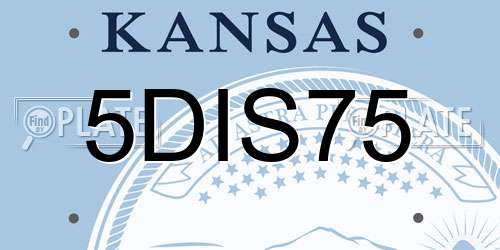 5DIS75 Kansas License Plate