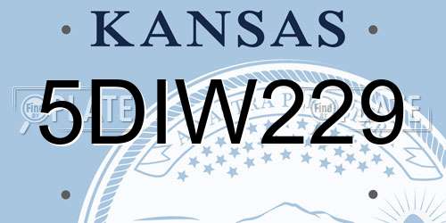 5DIW229 Kansas License Plate