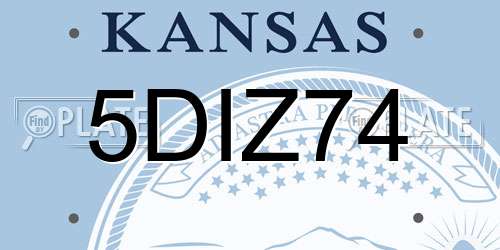 5DIZ74 Kansas License Plate