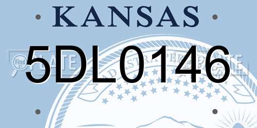 5DL0146 Kansas License Plate