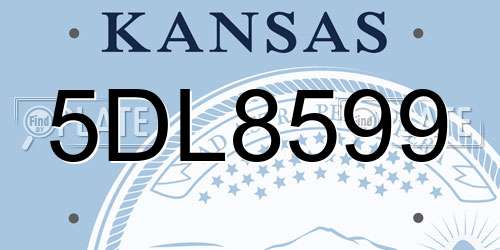 5DL8599 Kansas License Plate