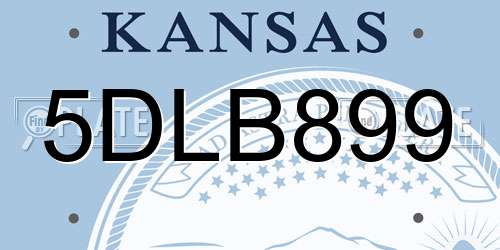 5DLB899 Kansas License Plate