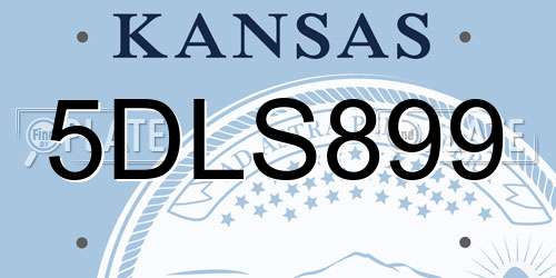 5DLS899 Kansas License Plate