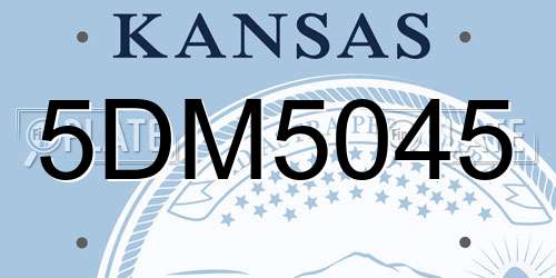 5DM5045 Kansas License Plate