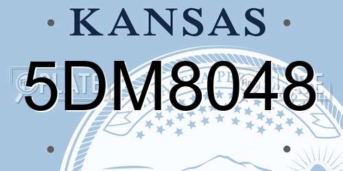 5DM8048 Kansas License Plate