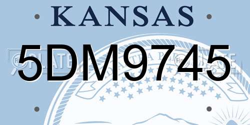 5DM9745 Kansas License Plate