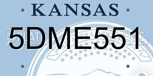 5DME551 Kansas License Plate