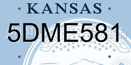 5DME581 Kansas License Plate