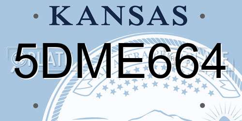 5DME664 Kansas License Plate