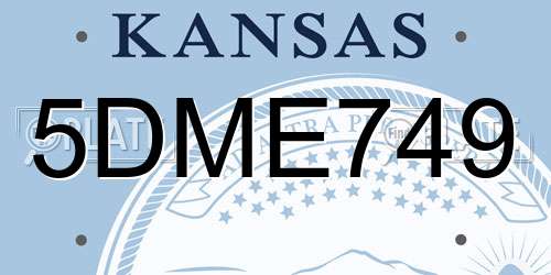 5DME749 Kansas License Plate