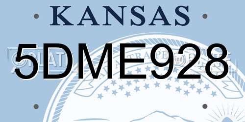 5DME928 Kansas License Plate