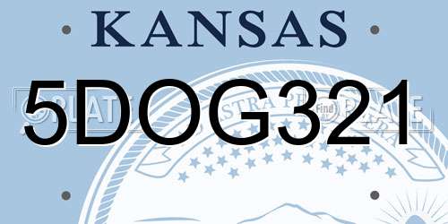 5DOG321 Kansas License Plate