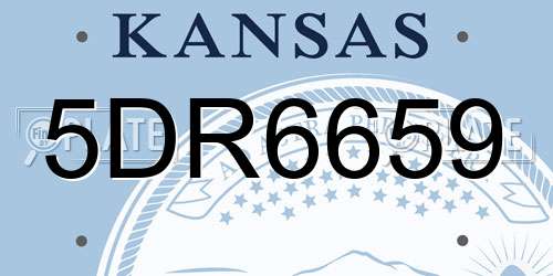 5DR6659 Kansas License Plate