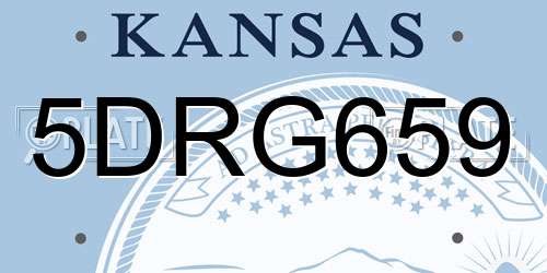 5DRG659 Kansas License Plate