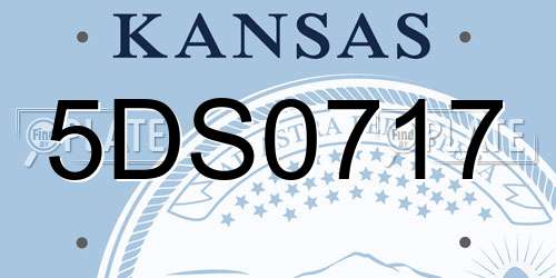 5DS0717 Kansas License Plate