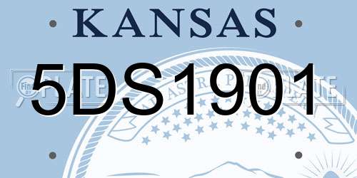5DS1901 Kansas License Plate