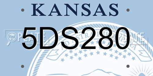 5DS280 Kansas License Plate