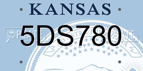 5DS780 Kansas License Plate