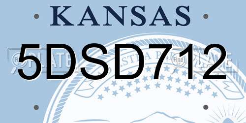 5DSD712 Kansas License Plate