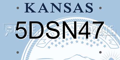 5DSN47 Kansas License Plate