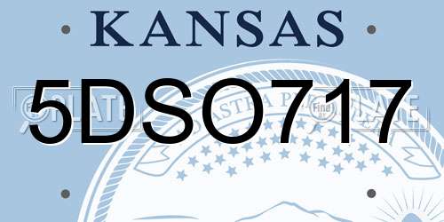 5DSO717 Kansas License Plate