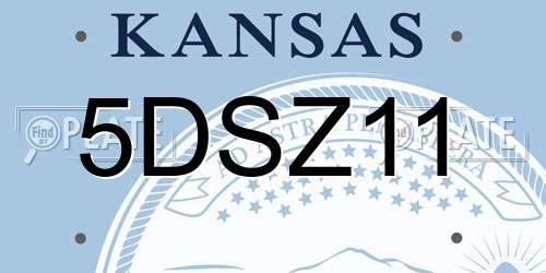 5DSZ11 Kansas License Plate