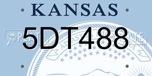5DT488 Kansas License Plate