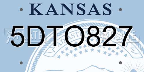 5DTO827 Kansas License Plate
