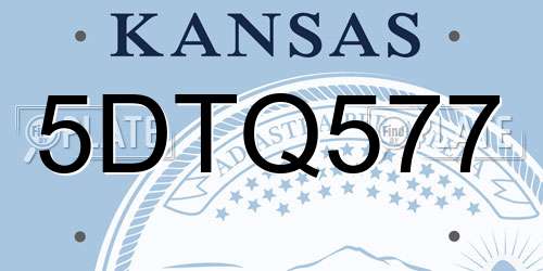 5DTQ577 Kansas License Plate