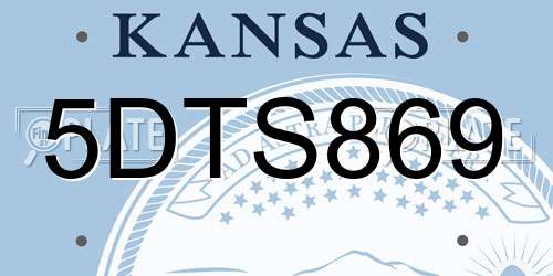 5DTS869 Kansas License Plate