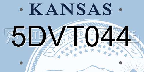 5DVT044 Kansas License Plate