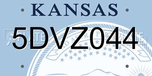 5DVZ044 Kansas License Plate