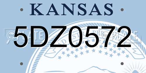 5DZ0572 Kansas License Plate