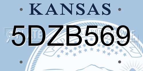 5DZB569 Kansas License Plate