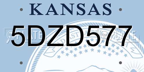5DZD577 Kansas License Plate