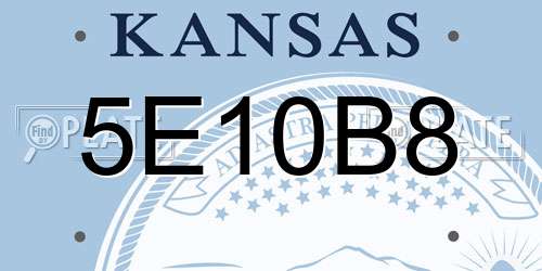 5E10B8 Kansas License Plate