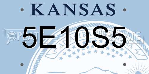 5E10S5 Kansas License Plate