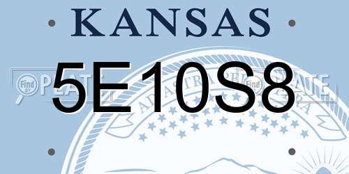 5E10S8 Kansas License Plate
