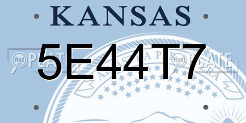 5E44T7 Kansas License Plate